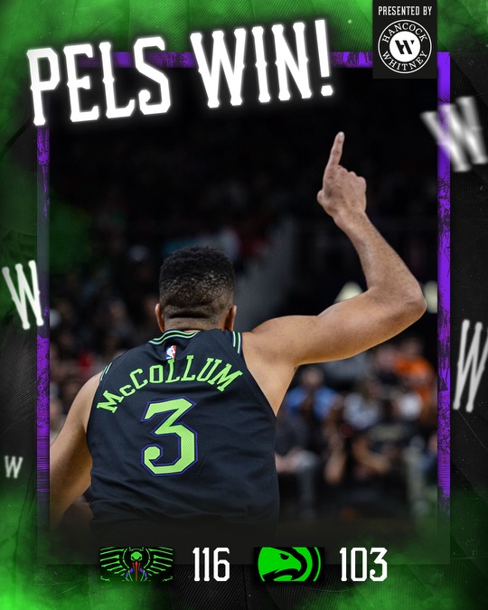 New Orleans Pelicans vs Atlanta Hawks MATCH PLAYER STATS
