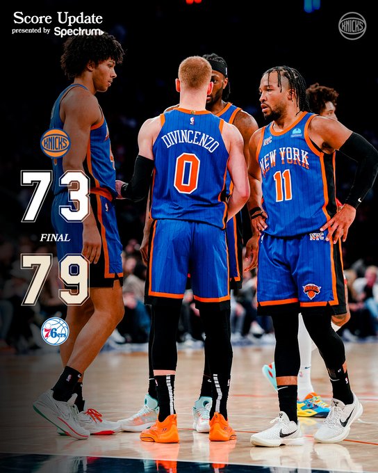 Philadelphia 76ers vs New York Knicks MATCH PLAYER STATS – BOX SCORE – MARCH 10, 2024