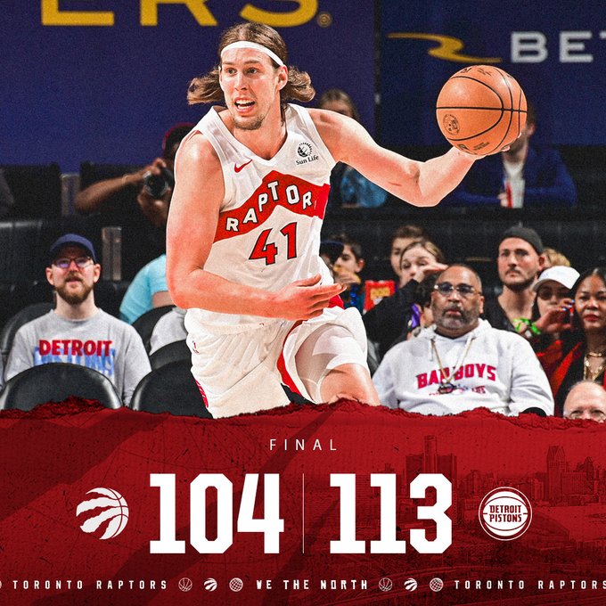 Toronto Raptors vs Detroit Pistons MATCH PLAYER STATS