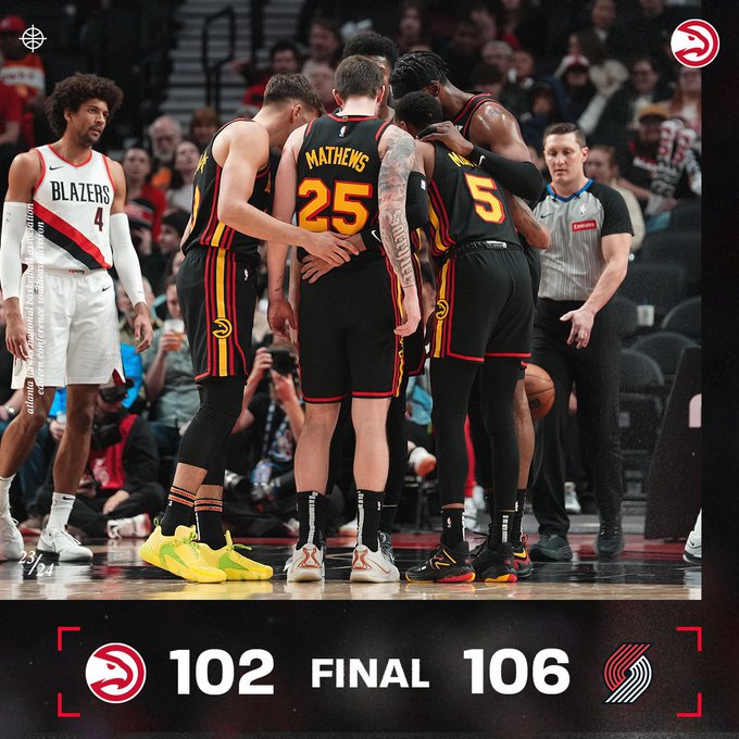 Atlanta Hawks vs Portland Trail Blazers MATCH PLAYER STATS