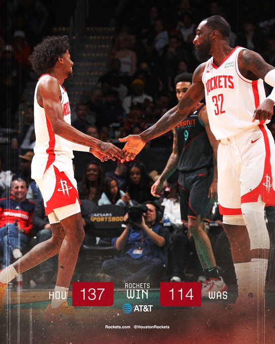 Houston Rockets vs Washington Wizards MATCH PLAYER STATS