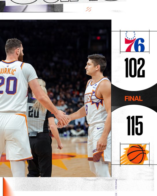 Philadelphia 76ers vs Phoenix Suns MATCH PLAYER STATS