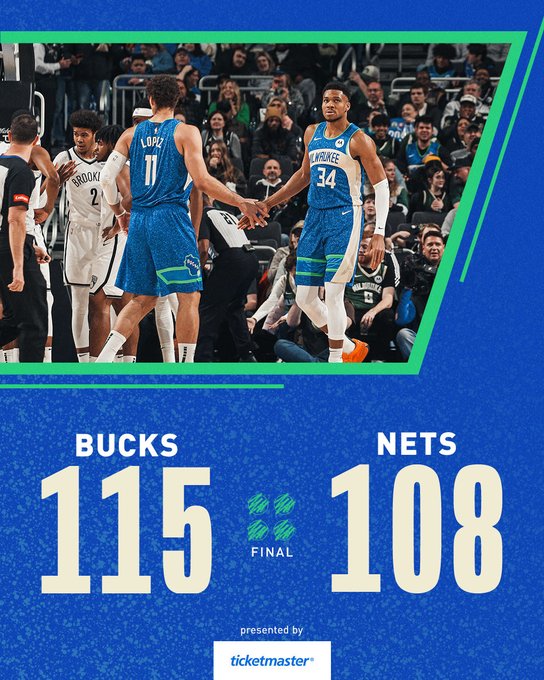 Brooklyn Nets vs. Milwaukee Bucks MATCH PLAYER STATS